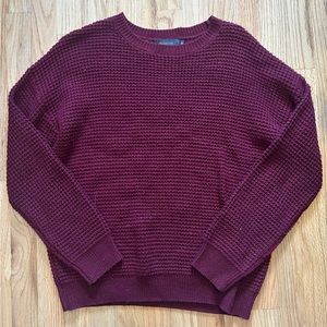 Maroon red cable knit sweater Amazon size medium